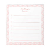 checklist voor roze en meisjes notitieblok (Voorkant)