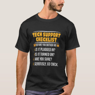 Checklist voor technische support voordat u mij la t-shirt