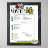 Checklist voor thuisfacturen poster (Voorkant)