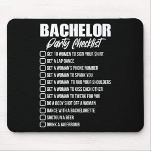 Checklist vrijgezellenfeest bruidegom bruidsjonker muismat