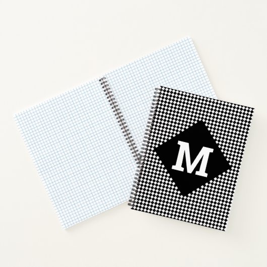 Checkmate Charm: Customizable Retro Grid Notitieboek (Binnen)