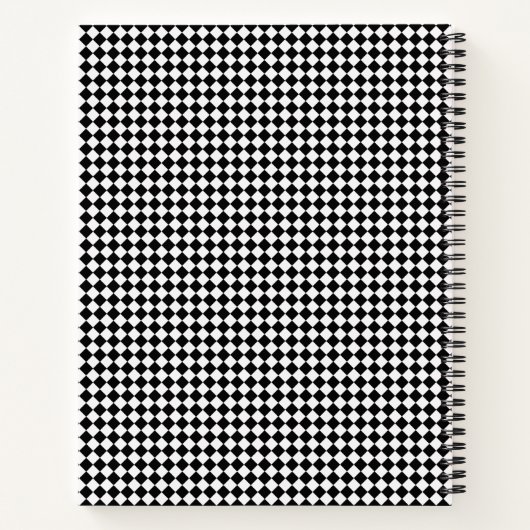 Checkmate Charm: Customizable Retro Grid Notitieboek (Achterkant)