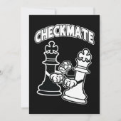 Checkmate Chess Tournament Art Black and White Kaart (Voorkant)
