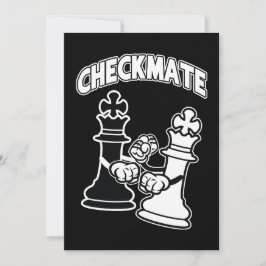 Checkmate Chess Tournament Art Black and White Kaart