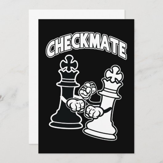 Checkmate Chess Tournament Art Black and White Kaart (Voorkant / Achterkant)