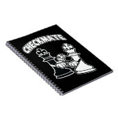 Checkmate Chess Tournament Art Black and White Notitieboek (Rechterzijde)