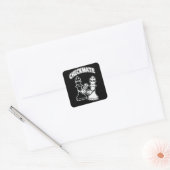 Checkmate Chess Tournament Art Black and White Vierkante Sticker (Envelop)