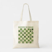 Checkmate in 3 Moves: Chessboard w Chess Exercise Tote Bag (Achterkant)