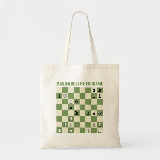Checkmate in 3 Moves: Chessboard w Chess Exercise Tote Bag (Voorkant)