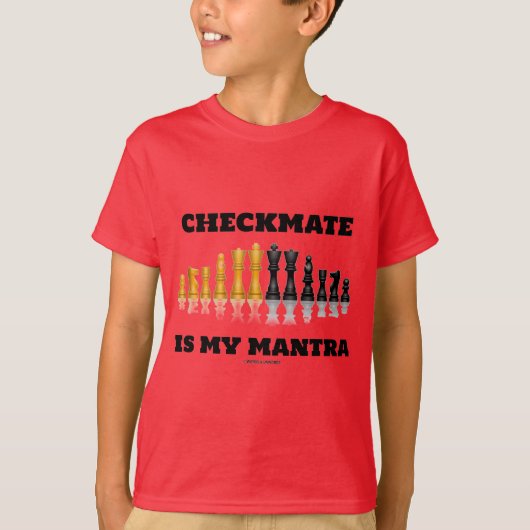 Checkmate is mijn mantra (reflecterende schaakset) t-shirt (Voorkant)