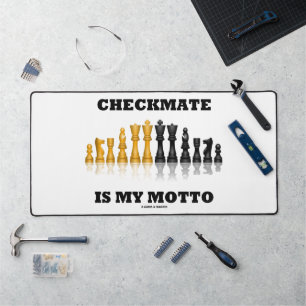 Checkmate is mijn Motto reflecterende Chess Set Bureaumat