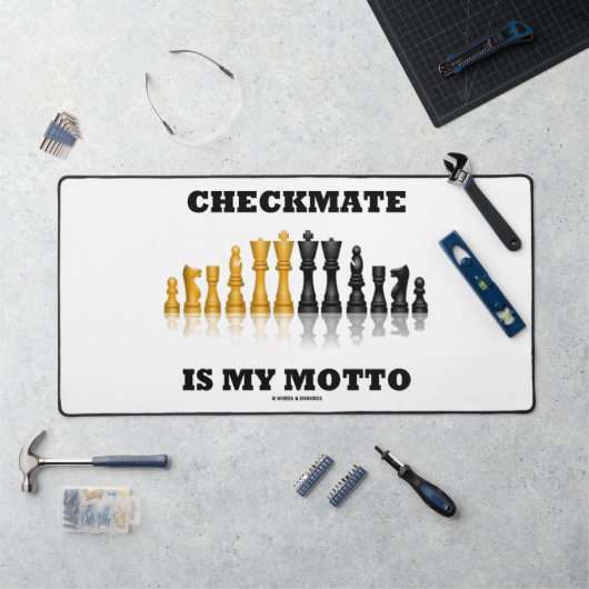 Checkmate is mijn Motto reflecterende Chess Set Bureaumat (Werkstation)