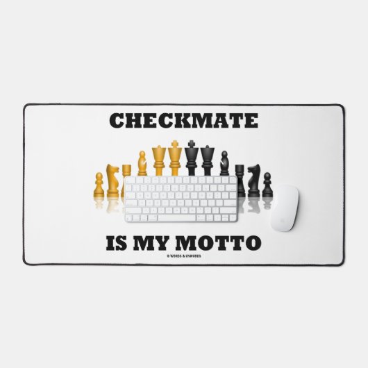 Checkmate is mijn Motto reflecterende Chess Set Bureaumat (Keyboard & Muis)