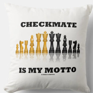 Checkmate is mijn Motto reflecterende Chess Set Kussen
