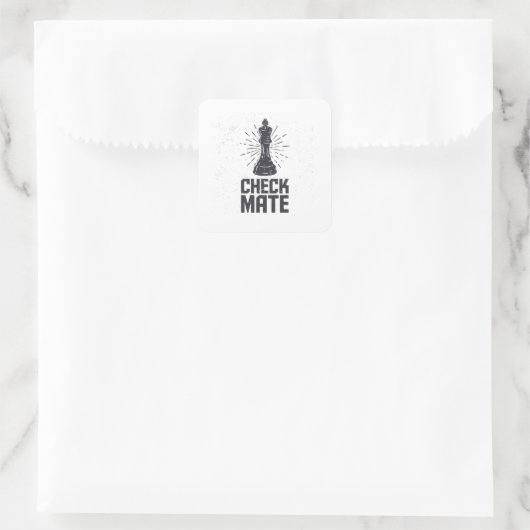 checkmate met schaken  vierkante sticker (Tas)