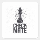 checkmate met schaken  vierkante sticker (Voorkant)
