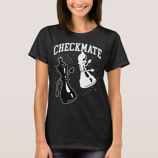 Checkmate Schaaktabelelementen Spelers T-shirt (Voorkant)