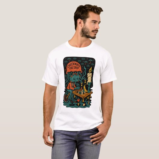 Checkmate the Drip – Absurd Surreal Street Art T-shirt (Voorkant volledig)