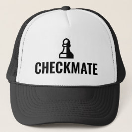 CheckMate zwarte schaaktepoottenhoed Trucker Pet