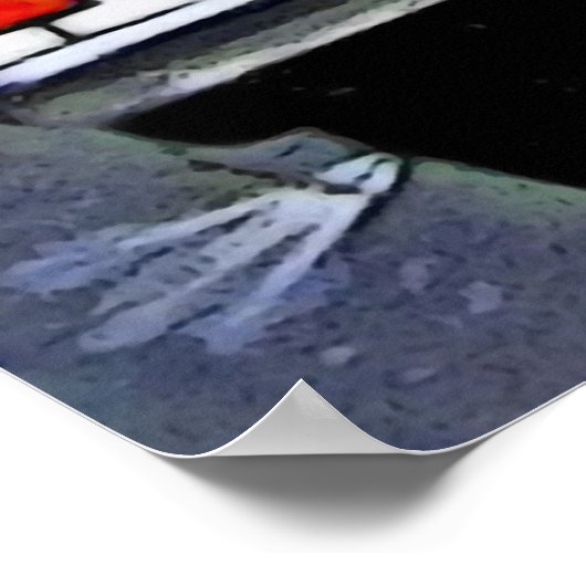 Checkpoint Charlie, Berlijn, Cartoon (groot) Poster (Hoek)