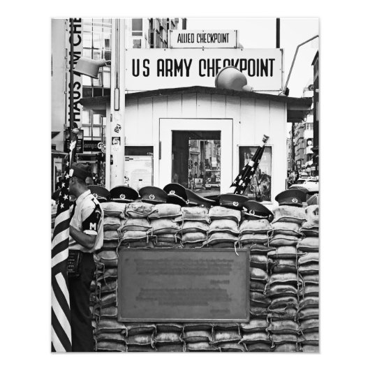 Checkpoint Charlie Berlijn Foto Afdruk (Voorkant)