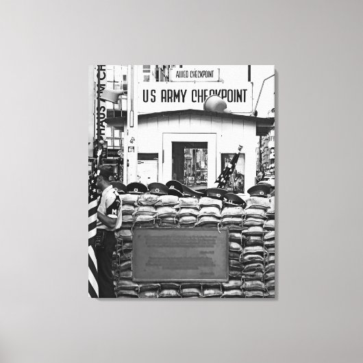 Checkpoint Charlie Berlin Canvas Afdruk (Voorkant)