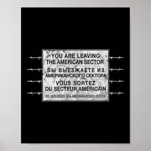 Checkpoint Charlie Cold War Berlin Wall Oost-Germa Poster (Voorkant)