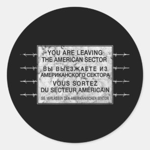 Checkpoint Charlie Cold War Berlin Wall Oost-Germa Ronde Sticker