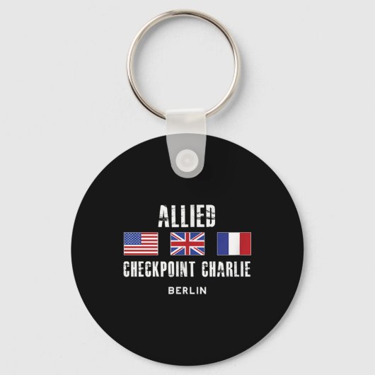 Checkpoint Charlie Cold War Berlin Wall Oost-Germa Sleutelhanger (Voorkant)