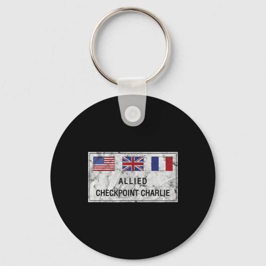 Checkpoint Charlie Cold War Berlin Wall Oost-Germa Sleutelhanger (Voorkant)