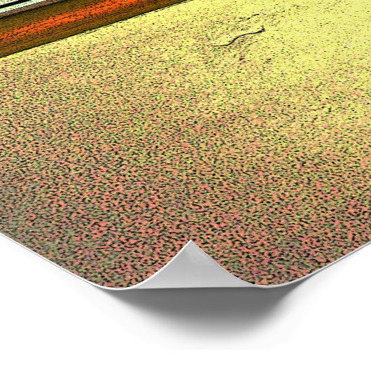 Checkpoint Charlie, Kochstrabe, Geel en Oranje Poster (Hoek)