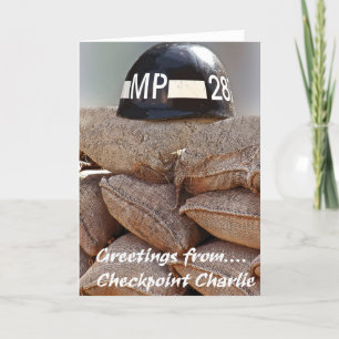 Checkpoint Charlie, militaire politie Helmet, Gree Kaart