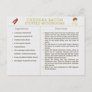 Cheddar Bacon Gevulde Paddenstoelen Recept Kaart V