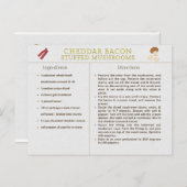 Cheddar Bacon Gevulde Paddenstoelen Recept Kaart V (Voorkant / Achterkant)