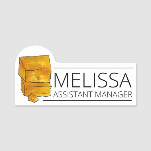 Cheddar Cheese Dairy Cheesemonger Grocery Store Naamplaatje (Voorkant)