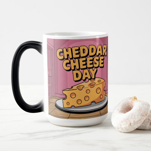 Cheddar Kaas Dag Vormveranderende Mok (Met donut)