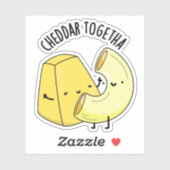 Cheddar samen grappig eten woordspeling sticker (Vel)
