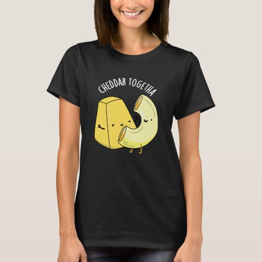 Cheddar Samen Grappig Voedsel Grap Dark BG T-shirt (Voorkant)