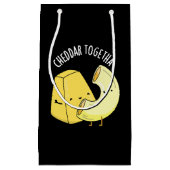 Cheddar Samen Grappig Voedsel Pun Donker BG Klein Cadeauzakje (Voorkant)