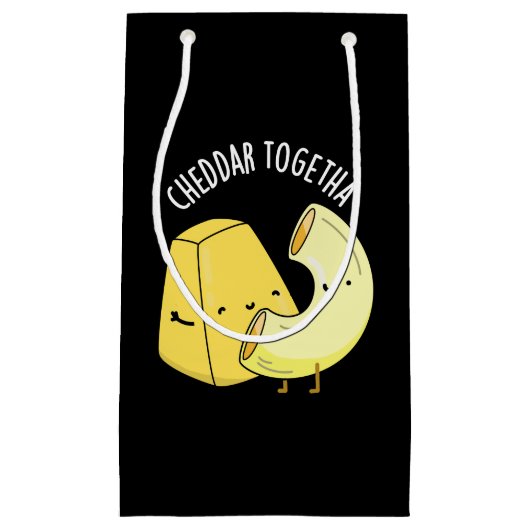 Cheddar Samen Grappig Voedsel Pun Donker BG Klein Cadeauzakje (Voorkant)