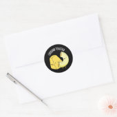 Cheddar Samen Grappige Voedselgrap Donkere BG Ronde Sticker (Envelop)