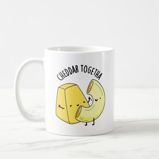 Cheddar Samen Grappige Voedselgrap  Koffiemok (Links)