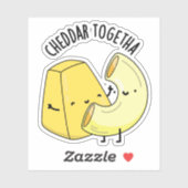 Cheddar Samen Grappige Voedselgrap Sticker (Vel)