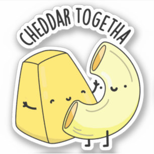 Cheddar Samen Grappige Voedselgrap Sticker