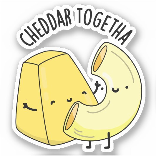 Cheddar Samen Grappige Voedselgrap Sticker (Voorkant)