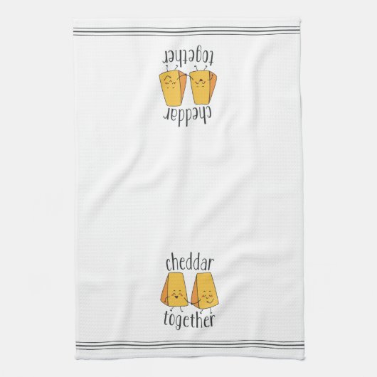 Cheddar Together Cute Funny Cheese Pun Theedoek (Verticaal)