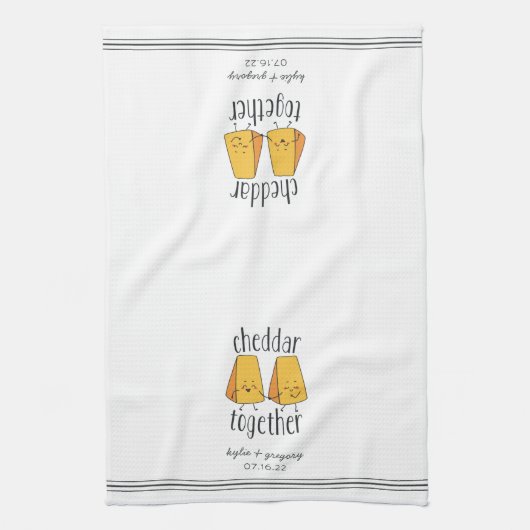 Cheddar Together Cute Funny Cheese Pun Theedoek (Verticaal)