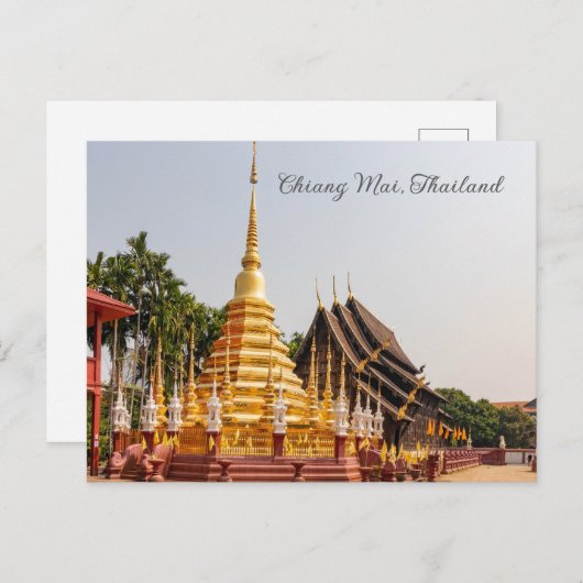 Chedi, Wat Phan Tao, Chiang Mai, Thailand Feestdagenkaart (Voorkant / Achterkant)
