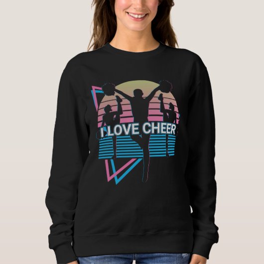 Cheeerleading Cheerleader Retro I Love Cheer Trui (Voorkant)