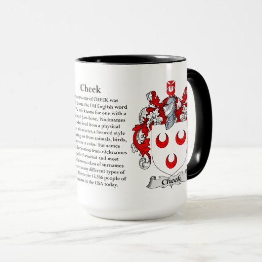 Cheek Family Coat of Arms Mok (Voorkant rechts)